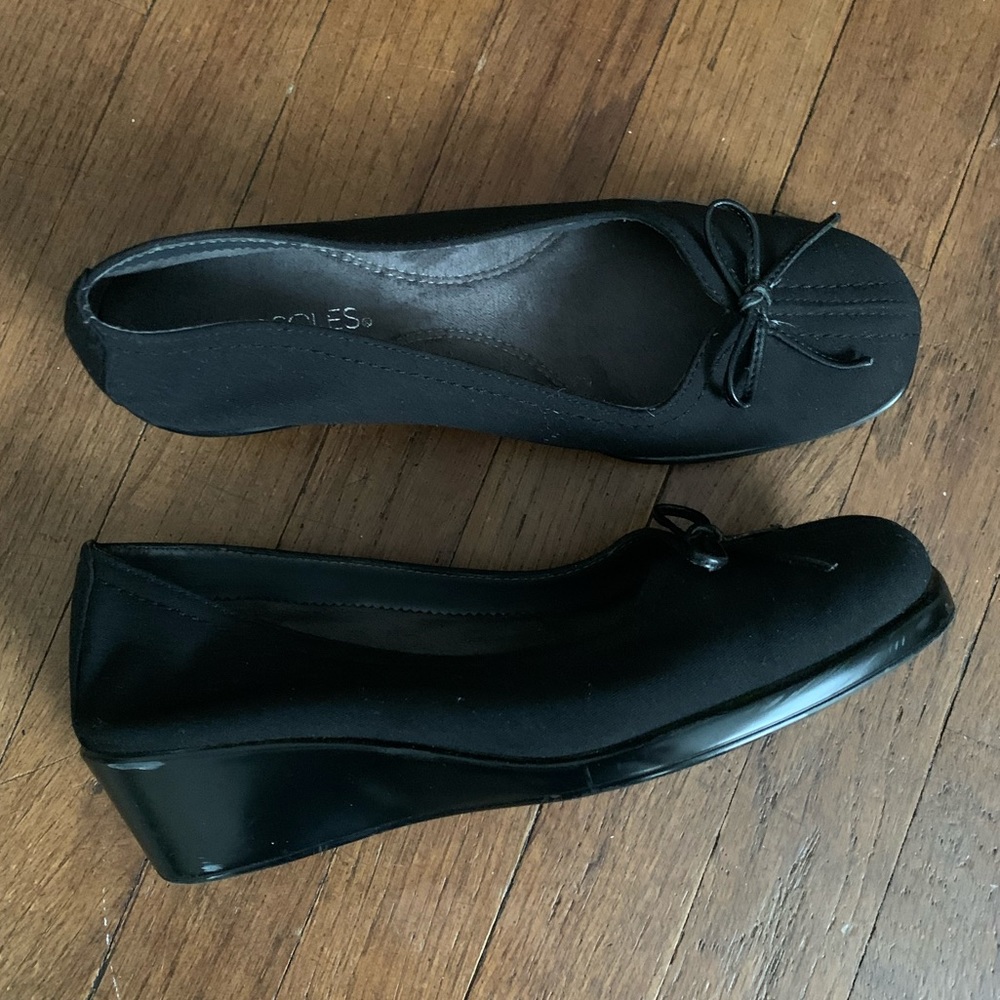 Woman’s wedge shoes.
